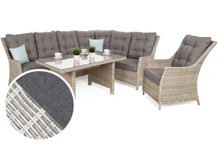 Narożny zestaw mebli ogrodowych prawy Alicante Light Grey / Grey Melange - Meble ogrodowe - miniaturka - grafika 1