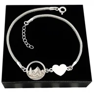 Bransoletki - Bransoletka GORY Z GÓRAMI SERCE GRAWER srebro 925 - miniaturka - grafika 1