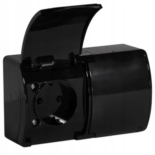 Gniazdo Elektryczne Orno czarny 10szt - Gniazdka elektryczne - miniaturka - grafika 1