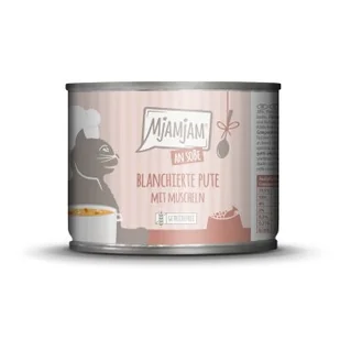 MjAMjAM mokra karma dla dorosłych kotów, blanszowana w sosie 6x185 g Indyk i małże - Mokra karma dla kotów - miniaturka - grafika 1