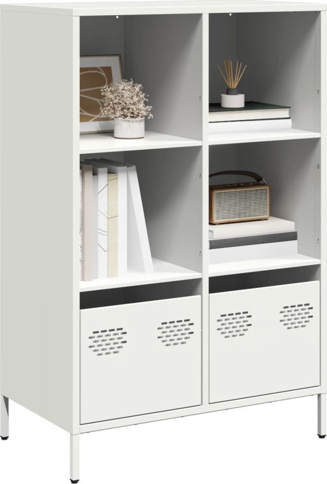 vidaXL Szafka, biała, 68x39x103,5 cm, stal