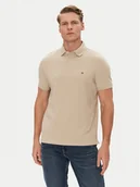 Koszulki męskie - Tommy Hilfiger Polo 1985 MW0MW17770 Beżowy Regular Fit - miniaturka - grafika 1