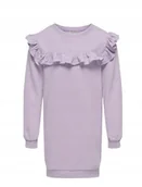 Sukienki - Only Fioletowa Sukienka Dziecięca z Falbanką Długi Rękaw 146-152 K_a - ONLY - miniaturka - grafika 1