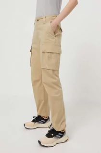 Spodnie damskie - The North Face spodnie damskie kolor beżowy proste high waist NF0A82GGLK51 - grafika 1