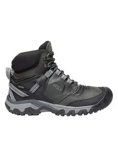 Keen Skórzane botki turystyczne "Ridge Flex Mid" w kolorze czarnym - Buty trekkingowe męskie - miniaturka - grafika 1