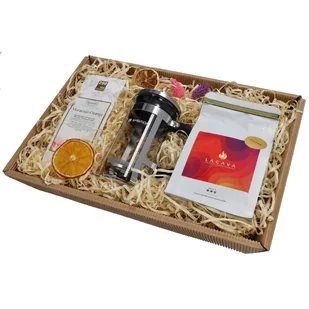 Zestaw prezentowy z zaparzaczem, kawą ziarnistą i herbatą - Zestawy upominkowe - miniaturka - grafika 2