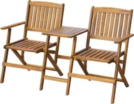 Ławki ogrodowe - Elior drewniana ławka ogrodowa Lango, brązowa 4071 - miniaturka - grafika 1