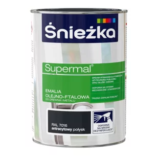 Farba emaliowa olejno-ftalowa Supermal antracytowy RAL7016 0,8 l - Emalie - miniaturka - grafika 1