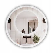 Lustra - LUSTRO OKRĄGŁE LED PODŚWIETLANE ŁAZIENKOWE ŚREDNICA 70cm WŁĄCZNIK DOTYKOWY - miniaturka - grafika 1