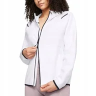 Bluzy damskie - UNDER ARMOR BLUZA DAMSKA BIAŁA ROZPINANA Z KAPTUREM L KWA - miniaturka - grafika 1