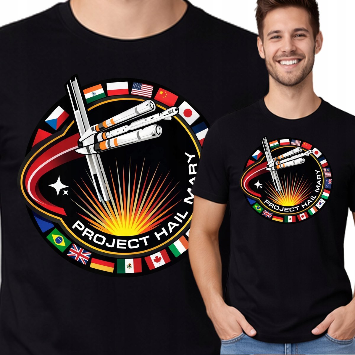 Koszulka Project Hail Mary DR. Grace Ryan Gosling T-Shirt Czarny XXL P427