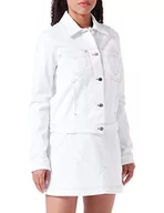Kurtki damskie - Love Moschino Trucker Kurtka Damska, OPTICAL White, 32 - miniaturka - grafika 1