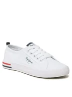Buty dla chłopców - Pepe Jeans Tenisówki Brady Basic Boy PBS30549 Biały - miniaturka - grafika 1