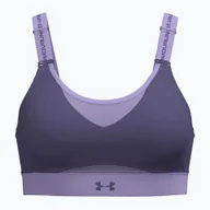 Bielizna sportowa damska - Biustonosz treningowy Under Armour Infinity High 2.0 purple luxe/purple crest/purple luxe WYSYŁKA W 24H 30 DNI NA ZWROT - miniaturka - grafika 1