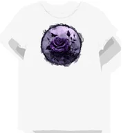 Koszulki i topy damskie - Koszulka damska biała z motywem fioletowej róży wampira S - miniaturka - grafika 1