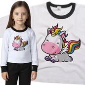 Piżamy dla dziewczynek - Piżama dziecięca Latający Jednorożec Unicorn Tęcza 110/116 - VoloDonum - miniaturka - grafika 1