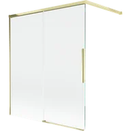 Parawany nawannowe - Mexen Rox parawan nawannowy 2-skrzydłowy rozsuwany 140 x 150 cm, transparent, złoty - 8C9-140-003-50-00 - miniaturka - grafika 1