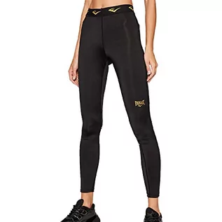 Spodnie damskie - Everlast damskie spodnie do fitnessu Leonard spodnie sportowe, czarno-złote, rozmiar L - grafika 1