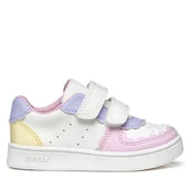 Buty dla dziewczynek - Sneakersy Geox B Eclyper B555MA 000BC C1372 Biały - miniaturka - grafika 1