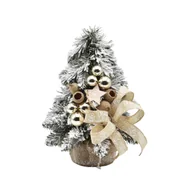 Choinki - Choinka stożkowa ośnieżona dekorowana 30 cm prosecco błysk - miniaturka - grafika 1