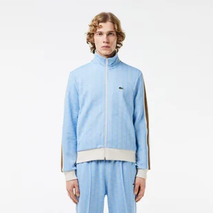 Lacoste Paris żakardowa bluza z monogramem zapinana na suwak - Bluzy męskie - miniaturka - grafika 1