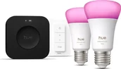 Systemy inteligentnych domów - Philips Hue Bridge Pro + 2 x E27 + regulator przyciemniania 929003853505 - miniaturka - grafika 1