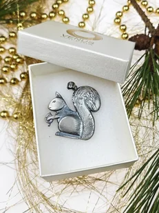 Wisiorek z dużą wiewiórką szary Venus Galeria - Zawieszki - miniaturka - grafika 1