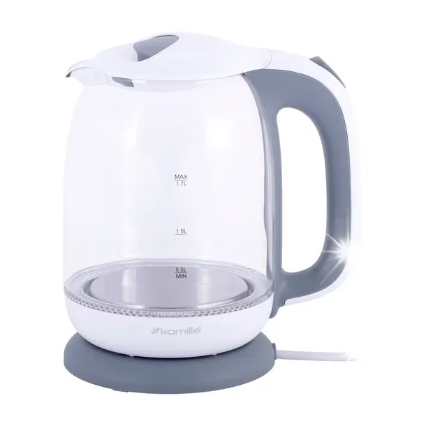 Czajnik Szklany 1720g Kamille Biały 1.7 L 2000 W