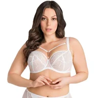 Biustonosze - Biustonosz miękki z haftem K849 Gorsenia FOREVER WHITE biały 65M - miniaturka - grafika 1