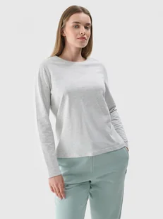 Damski longsleeve basic 4F 4FWMM00TLONF431 - szary - Koszulki sportowe damskie - miniaturka - grafika 1