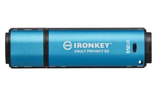 Kingston Technology IronKey Vault Privacy 50 512 GB USB Typu-A 3.2 Gen 1 (3.1 Gen 1) Czarny, Niebieski IKVP50/512GB - Pendrive - miniaturka - grafika 1
