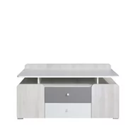 Szafki RTV - Szafka RTV CM8 Como Meblar Biały Lux, Dąb Wilton Biały, Szary - miniaturka - grafika 1