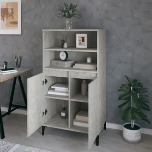 Lumarko Wysoka szafka, szarość betonu, 60x36x110 cm - Szafki do salonu Lumarko Wysoka szafka, szarość betonu, 60x36x110 cm - Szafki do salonu - miniaturka - grafika 7
