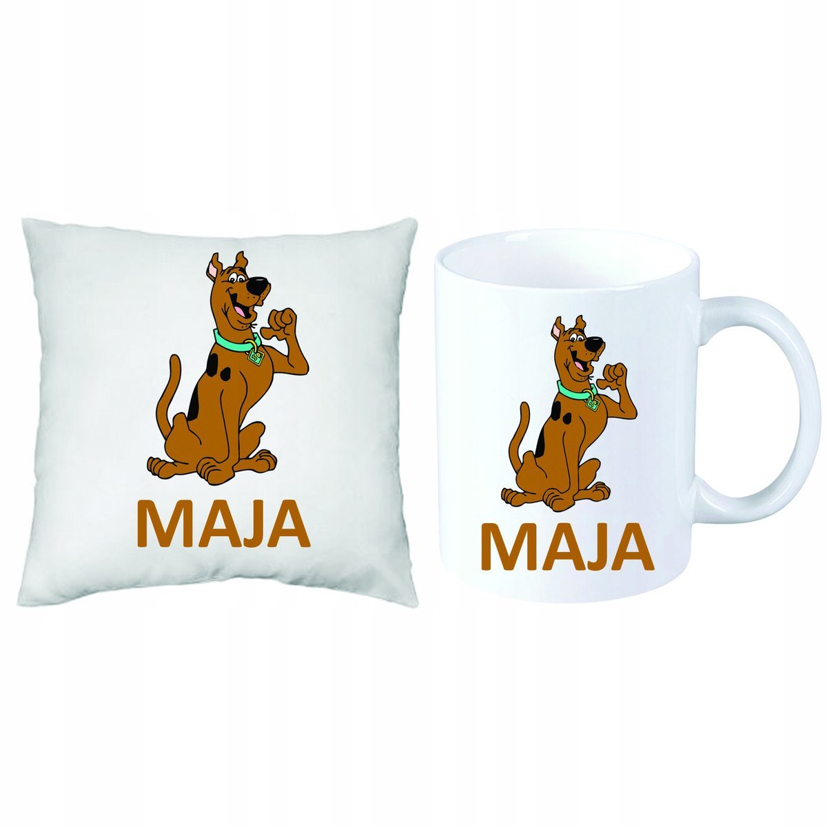 Scooby Doo Bajka Zestaw PODUSZKA + KUBEK + IMIĘ