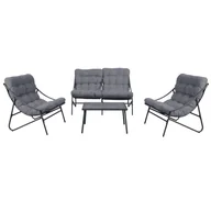 Meble ogrodowe - Top E Shop Zestaw Mebli Ogrodowych VIBE 4 Częściowy Fotele Sofa Stolik SZARY M-MO-ZEO-VIB-ZES-CZA - miniaturka - grafika 1