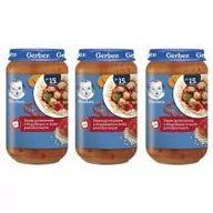 Dania dla dzieci - Gerber Obiadek kasza jęczmienna z klopsikami w sosie pomidorowym dla dzieci po 15 miesiącu Zestaw 3 x 250 g - miniaturka - grafika 1