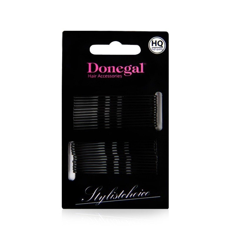 Donegal, wsuwki do włosów, czarne, 24 szt.