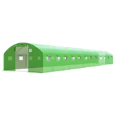 Szklarnie ogrodowe - Tunel Foliowy PODWÓJNE Drzwi 4x12x2 - 48m2 12 sekcji Zielony - miniaturka - grafika 1