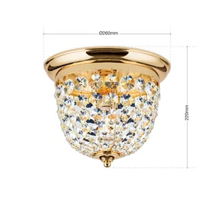 Lampa sufitowa Plafond, złota/przezroczysta, Ø26cm - Lampy sufitowe - miniaturka - grafika 4