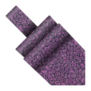 Fular bawełniany fioletowy w paisley EM - EM Men's Accessories - Krawaty i muchy męskie - miniaturka - grafika 1