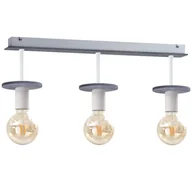 Lampy sufitowe - KET Sufitowa LAMPA loftowa plafon OPRAWA metalowa okrągłe oprawki na żarówki szare KET274 - miniaturka - grafika 1