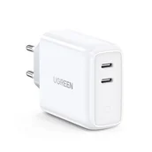 Ładowarki do telefonów - Ugreen szybka ładowarka sieciowa 2x USB Typ C 36 W Quick Charge 4.0 Power Delivery SCP FCP AFC biały (70264 CD199) - miniaturka - grafika 1