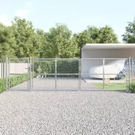 Bramy garażowe - vidaXL Brama z siatki, srebrna, 500x175 cm, galwanizowana stal - miniaturka - grafika 1