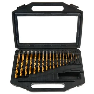 VERTO Wiertło do metalu HSS-TiN, 1,0 - 10,0 mm, zestaw 19 sztuk - Wiertła - miniaturka - grafika 1