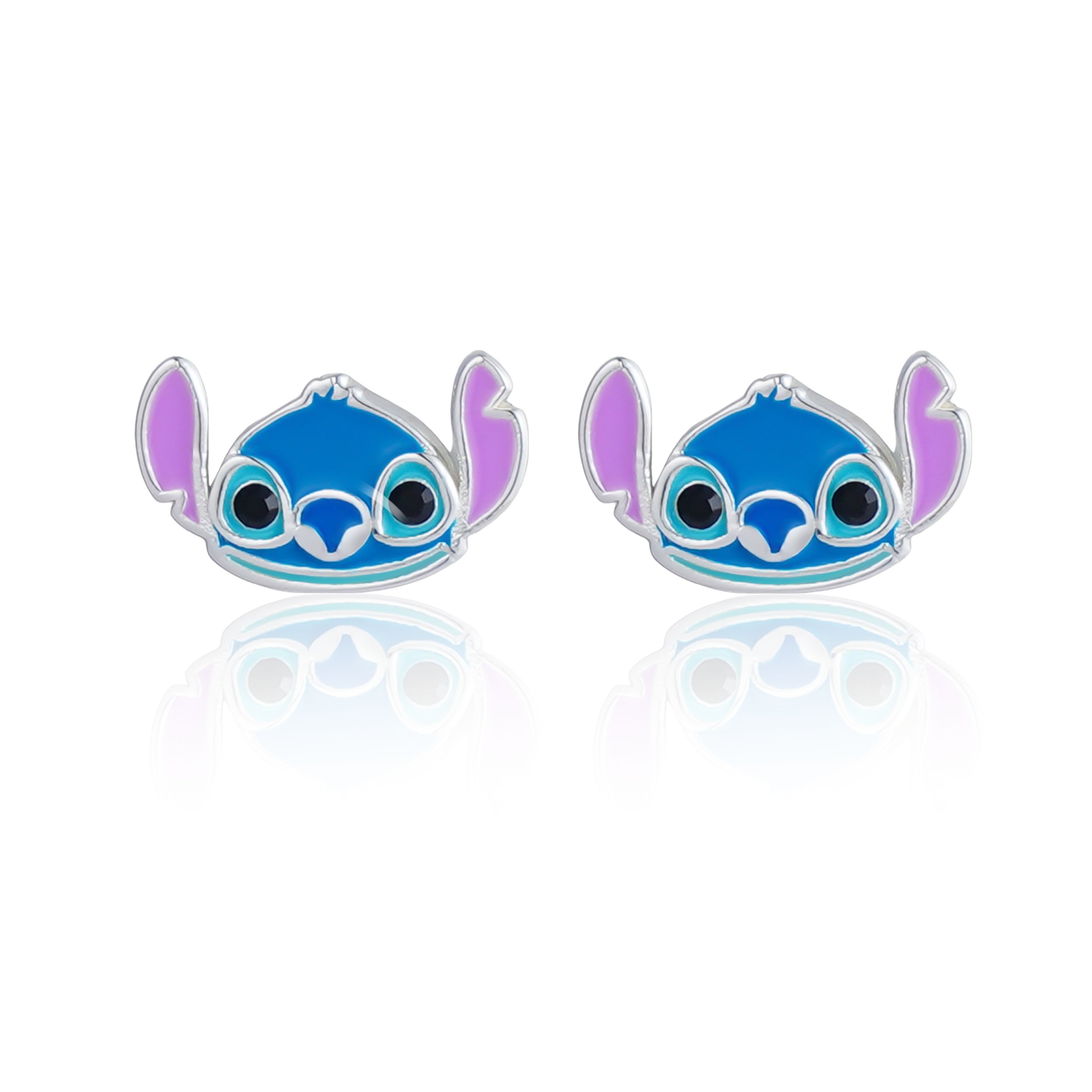 Kolczyki Disney Stitch Niebieskie Srebro próba 925 Cyrkonia Sztyft