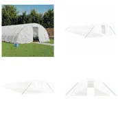 Szklarnie ogrodowe - vidaXL Szklarnia z ramą stalową biała 110 m² 22x5x2,3 m - Szklarnia - Szklarnie - Tunel foliowy - Szklarnia Walk-in - miniaturka - grafika 1