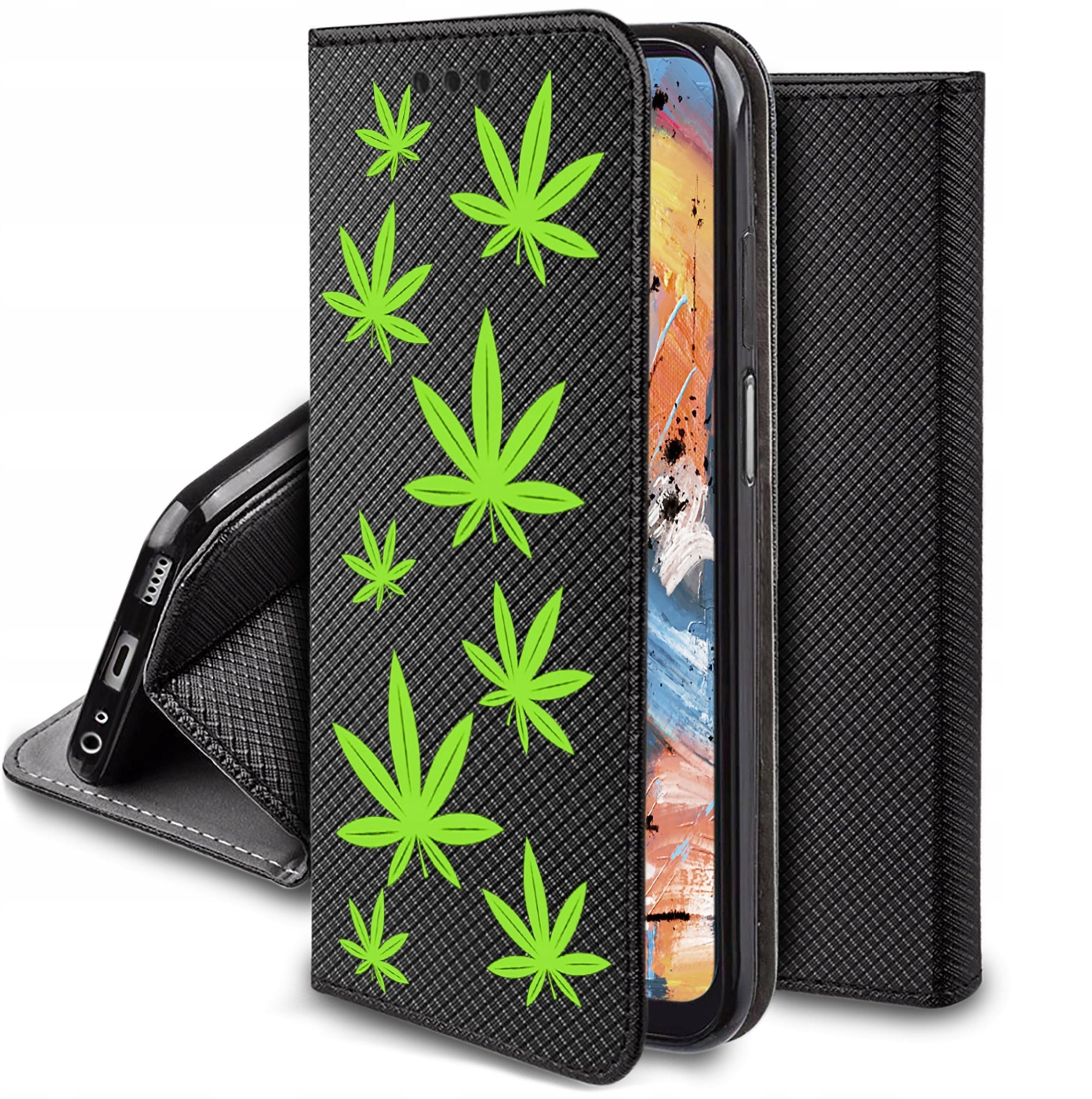 Etui do Motorola Moto G34 5G MAGNET WZORY CASE PORTFEL + SZKŁO 9H