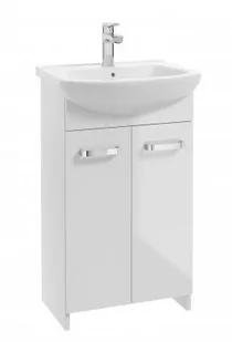 Szafka Łazienkowa Z Umywalką Stojąca Biała Mila 50 Cm - Szafki łazienkowe - miniaturka - grafika 1