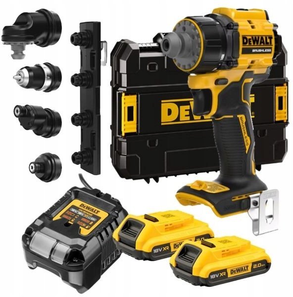 Dewalt Wiertarko-wkrętarka 18v xr 2x1ah bezszczotkowa wiertarko-wkrętarka wielogłowicow