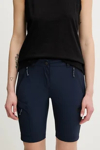 Mammut szorty outdoorowe Runbold IV damskie kolor granatowy gładkie high waist 1023-01200 - Spodnie sportowe damskie - miniaturka - grafika 1